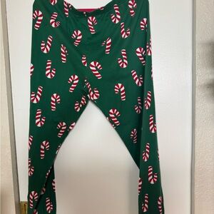 EUC Adults Unisex Carters Candy Cane Green Pj Pants Size XL